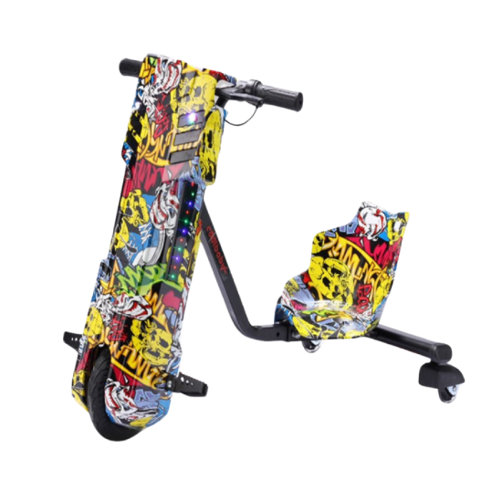 صورة سكوتر درفت إلكتروني بلوتوث – تصميم جرافيتي أزرق